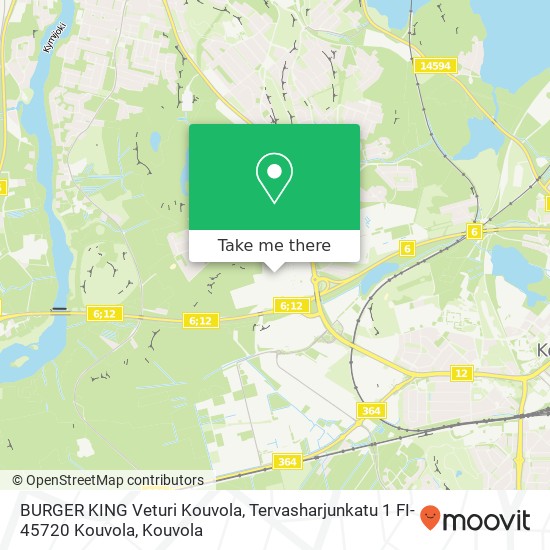 BURGER KING Veturi Kouvola, Tervasharjunkatu 1 FI-45720 Kouvola map