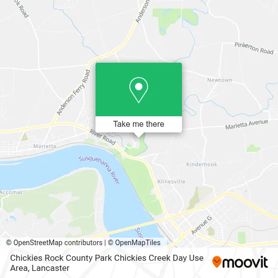 Chickies Rock County Park Chickies Creek Day Use Area map