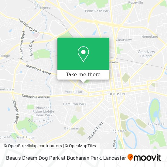 Beau's Dream Dog Park at Buchanan Park map