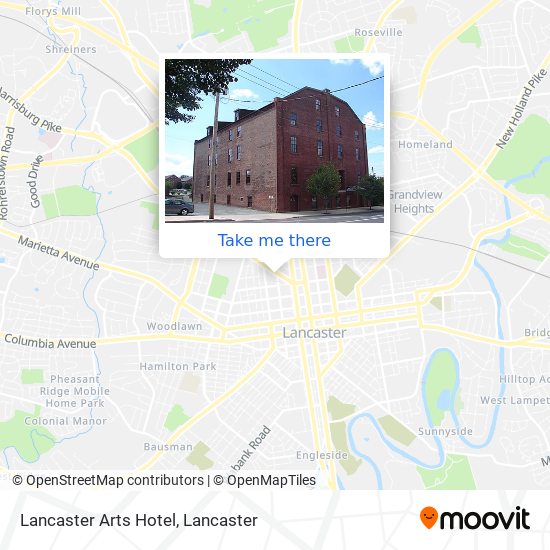 Lancaster Arts Hotel map