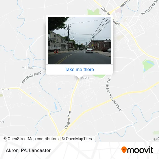 Akron, PA map