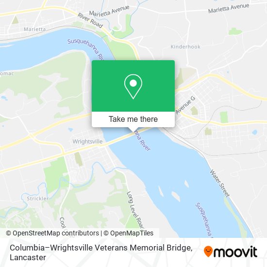 Mapa de Columbia–Wrightsville Veterans Memorial Bridge