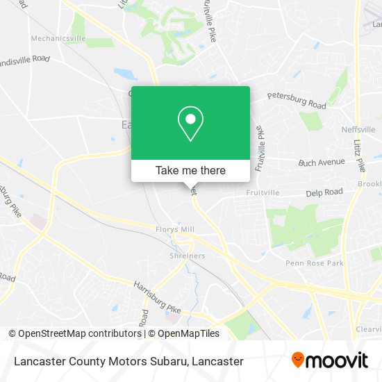 Lancaster County Motors Subaru map