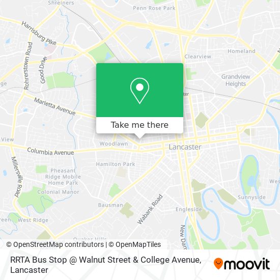 RRTA Bus Stop @ Walnut Street & College Avenue map