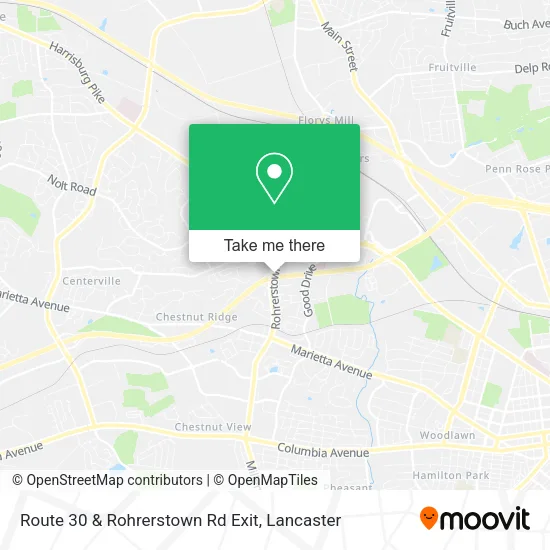 Route 30 & Rohrerstown Rd Exit map