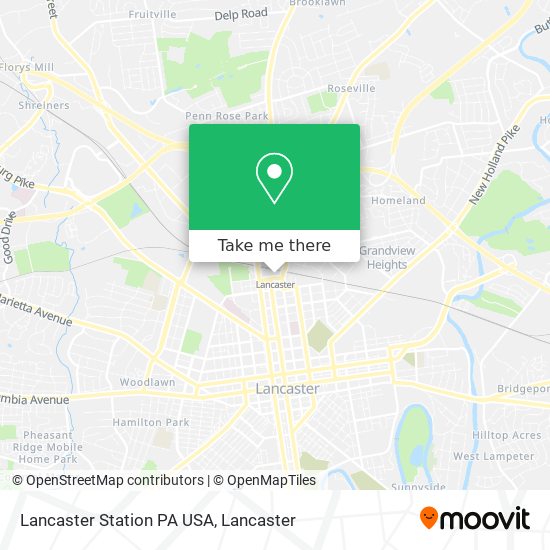 Lancaster Station PA USA map