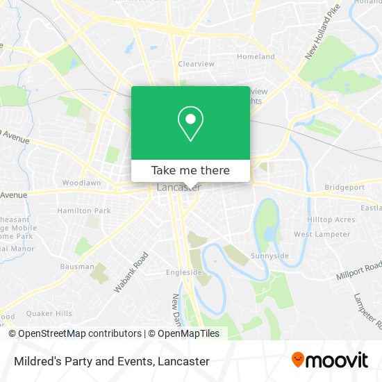 Mildred's Party and Events map