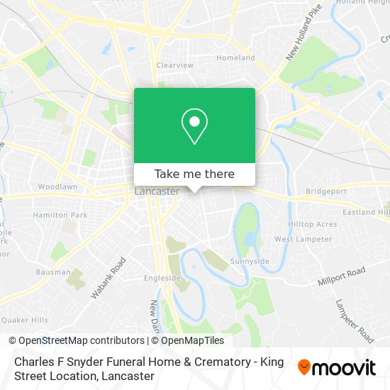 Charles F Snyder Funeral Home & Crematory - King Street Location map