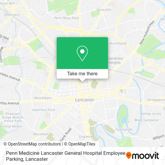 Mapa de Penn Medicine Lancaster General Hospital Employee Parking