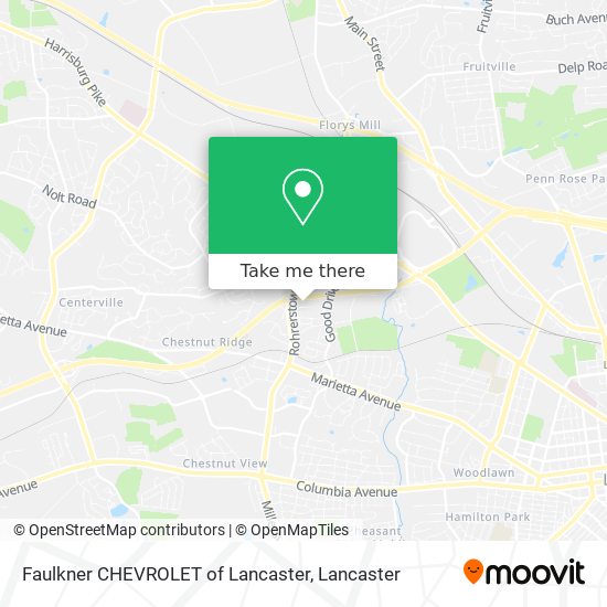 Faulkner CHEVROLET of Lancaster map