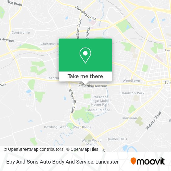 Mapa de Eby And Sons Auto Body And Service