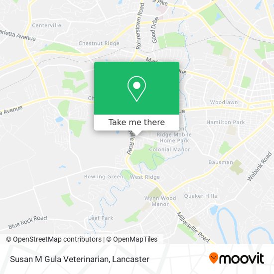 Susan M Gula Veterinarian map