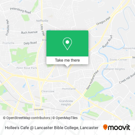 ¿Cómo llegar a Hollee's Cafe Lancaster Bible College en Lancaster en Autobús o Tren?