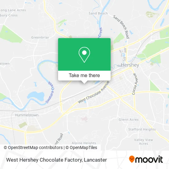 West Hershey Chocolate Factory map