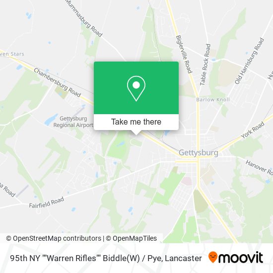 Mapa de 95th NY ""Warren Rifles"" Biddle(W) / Pye