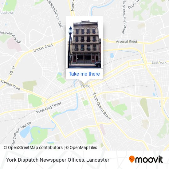 Mapa de York Dispatch Newspaper Offices