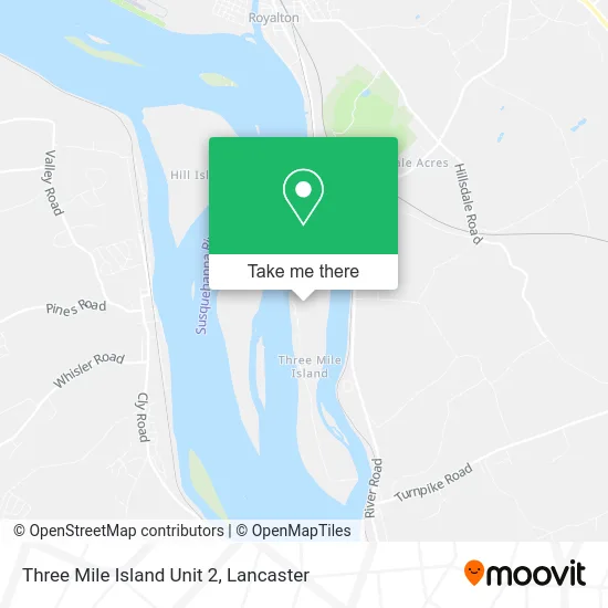 Three Mile Island Unit 2 map