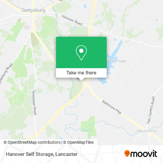 Hanover Self Storage map