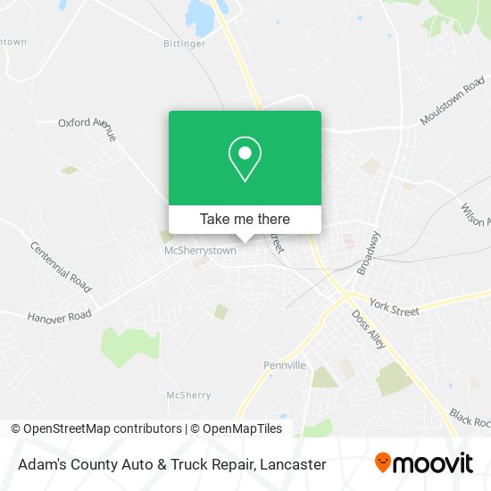 Mapa de Adam's County Auto & Truck Repair