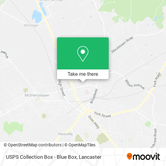 USPS Collection Box - Blue Box map