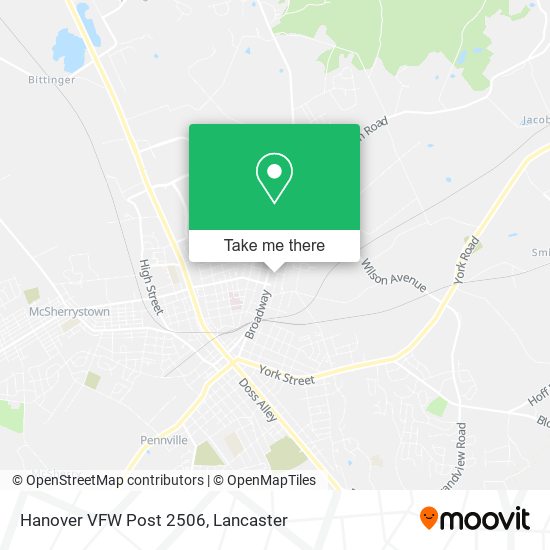 Hanover VFW Post 2506 map