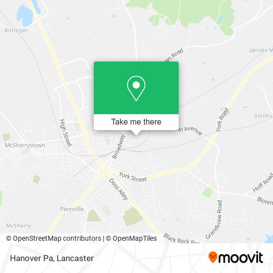 How to get to Hanover Pa in Lancaster by bus?