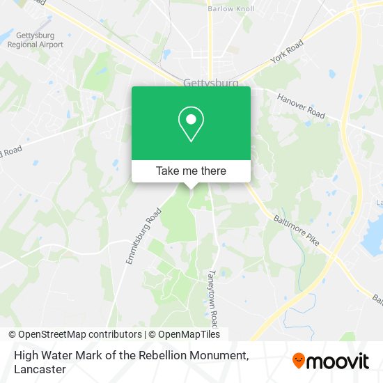 High Water Mark of the Rebellion Monument map