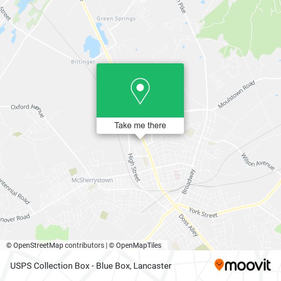 USPS Collection Box - Blue Box map