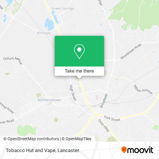 Tobacco Hut and Vape map