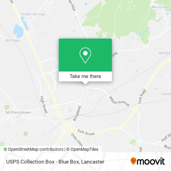 USPS Collection Box - Blue Box map