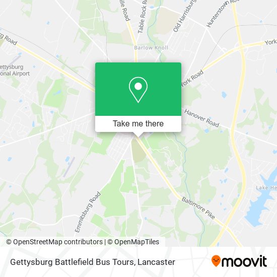Gettysburg Battlefield Bus Tours map