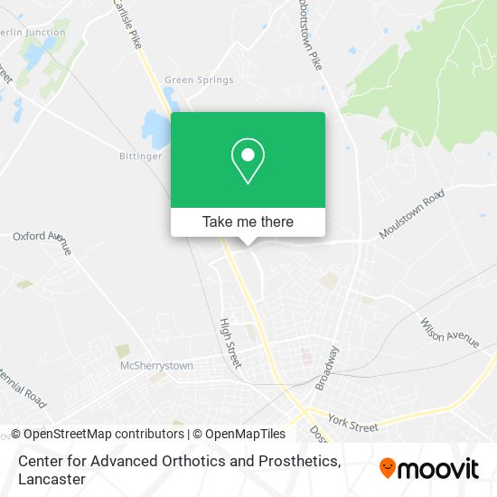 Center for Advanced Orthotics and Prosthetics map