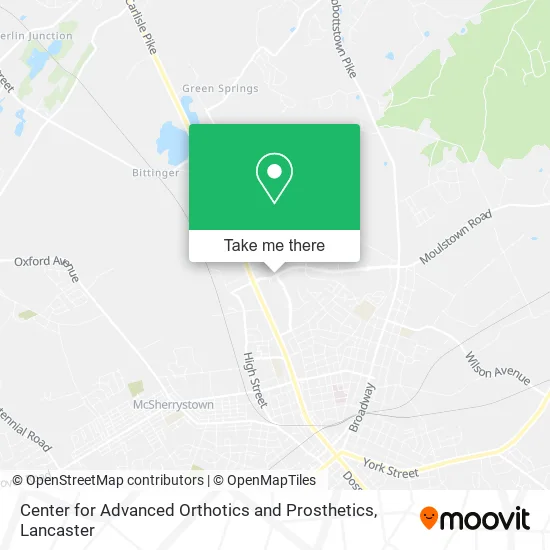 Center for Advanced Orthotics and Prosthetics map