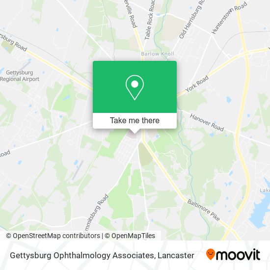 Gettysburg Ophthalmology Associates map