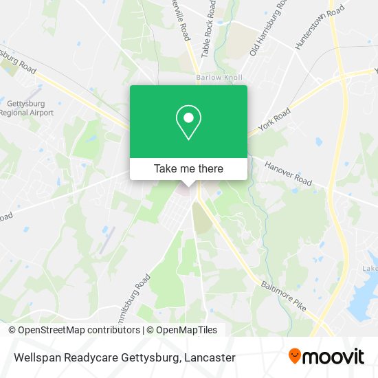 Wellspan Readycare Gettysburg map