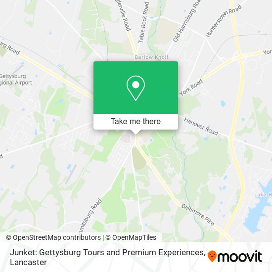 Mapa de Junket: Gettysburg Tours and Premium Experiences
