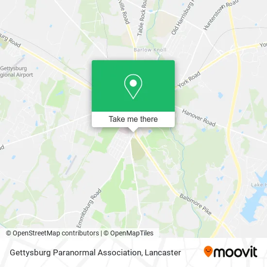 Gettysburg Paranormal Association map