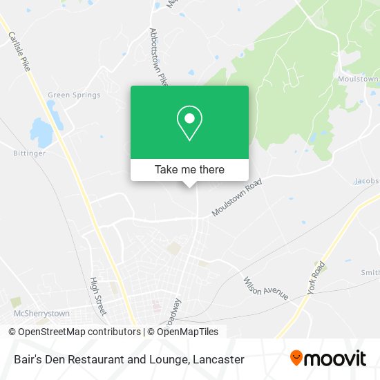 Bair's Den Restaurant and Lounge map