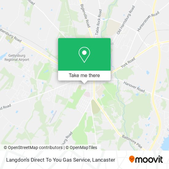 Langdon's Direct To You Gas Service map