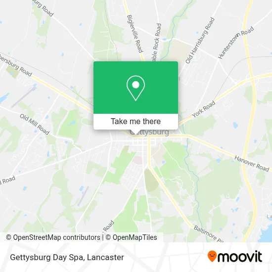 Gettysburg Day Spa map