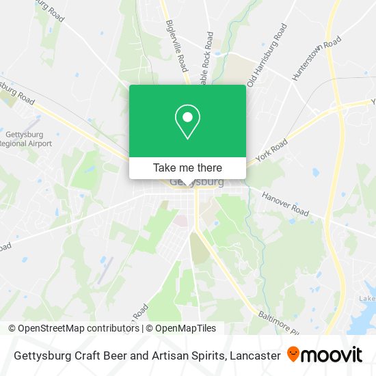 Gettysburg Craft Beer and Artisan Spirits map
