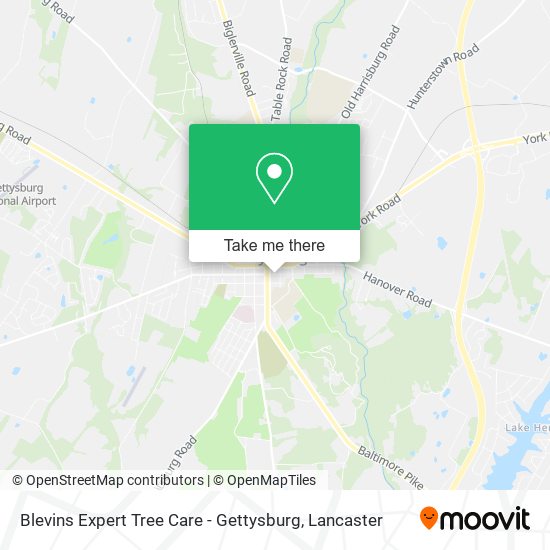 Mapa de Blevins Expert Tree Care - Gettysburg