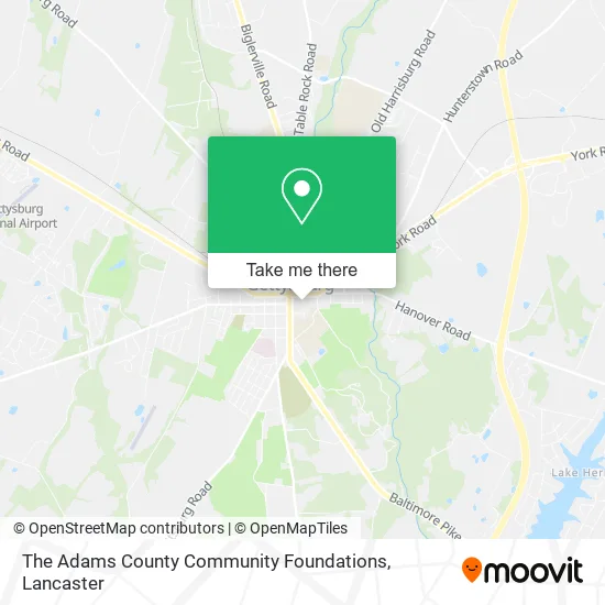 The Adams County Community Foundations map