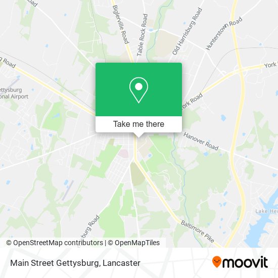 Main Street Gettysburg map