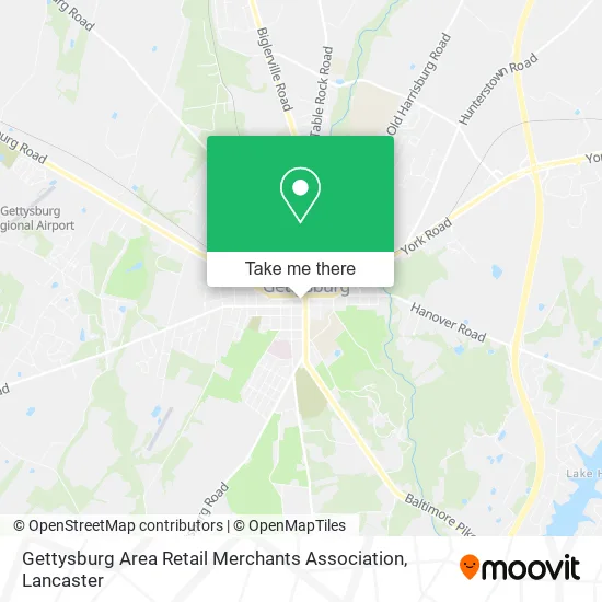 Gettysburg Area Retail Merchants Association map