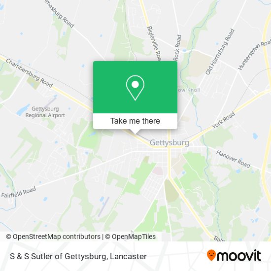 S & S Sutler of Gettysburg map