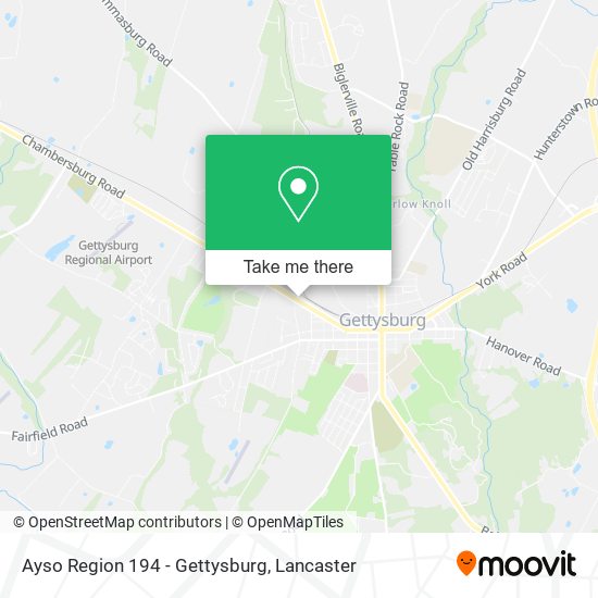 Ayso Region 194 - Gettysburg map