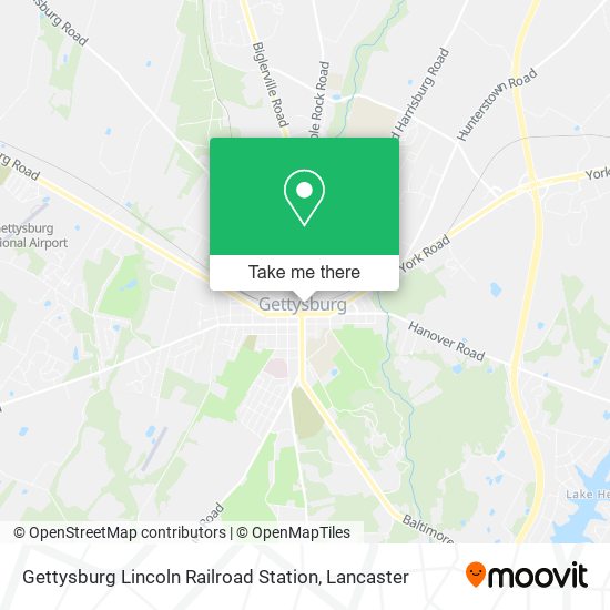 Gettysburg Lincoln Railroad Station map