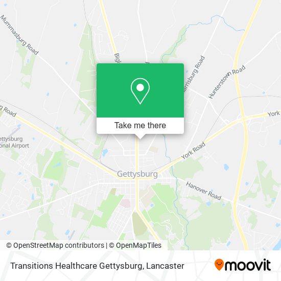 Mapa de Transitions Healthcare Gettysburg