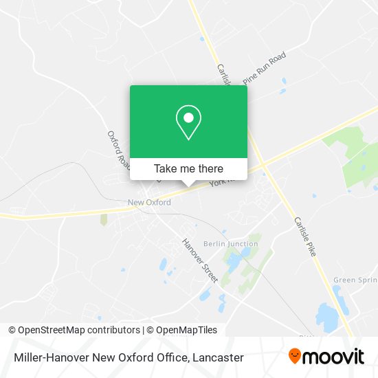 Miller-Hanover New Oxford Office map